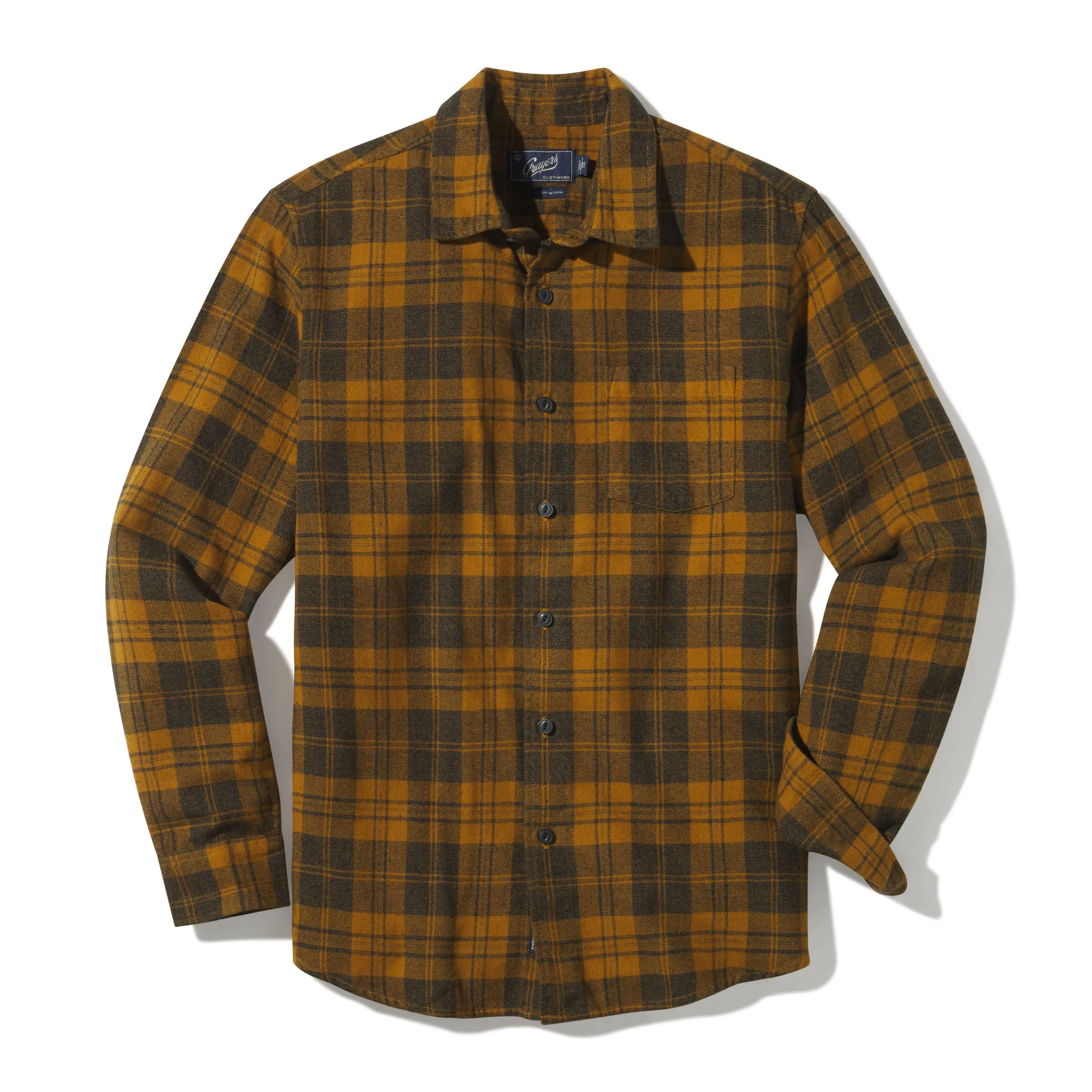 Lightweight Grindle Twill Shirt - Mustard Navy