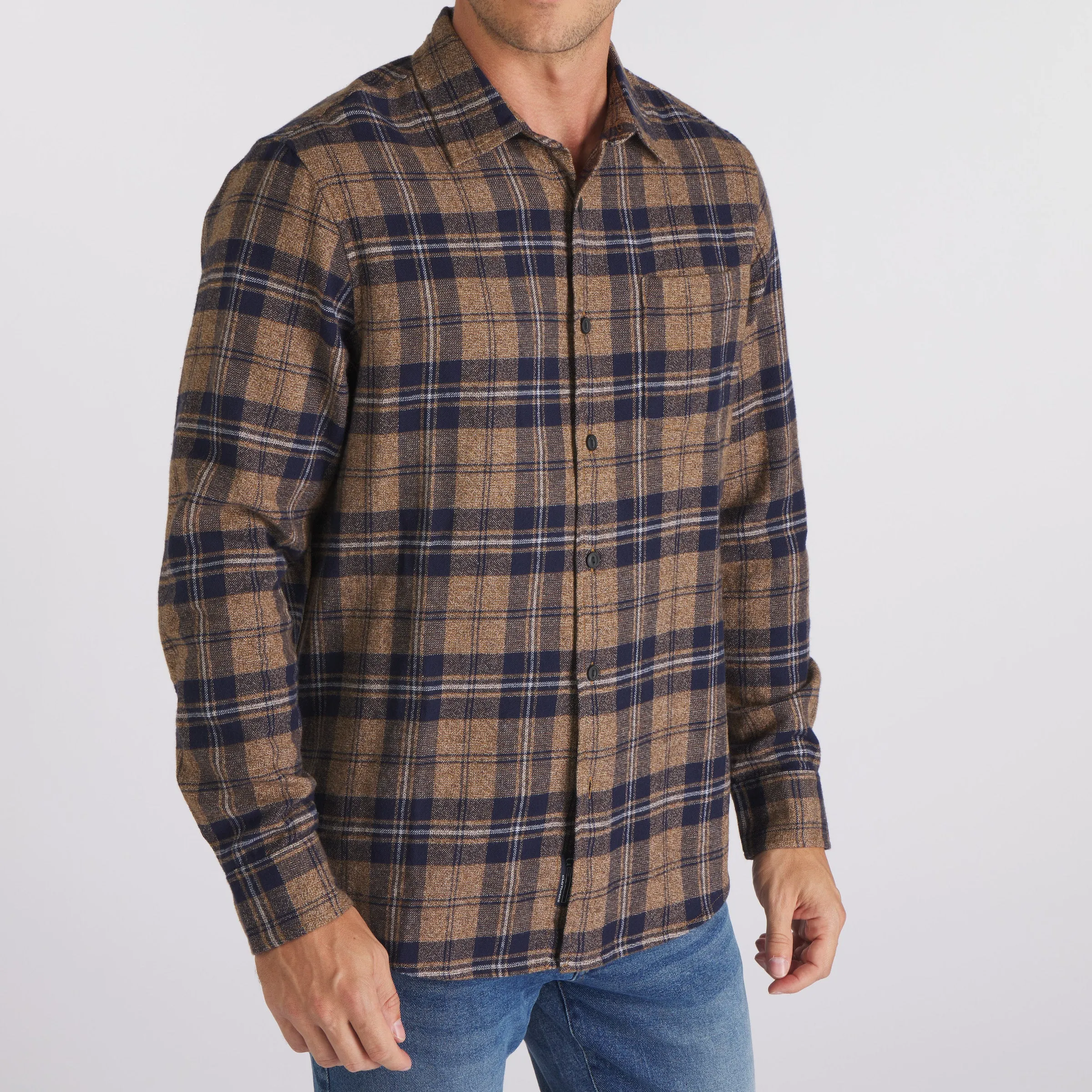 Lightweight Grindle Twill Shirt - Navy Dark Khaki