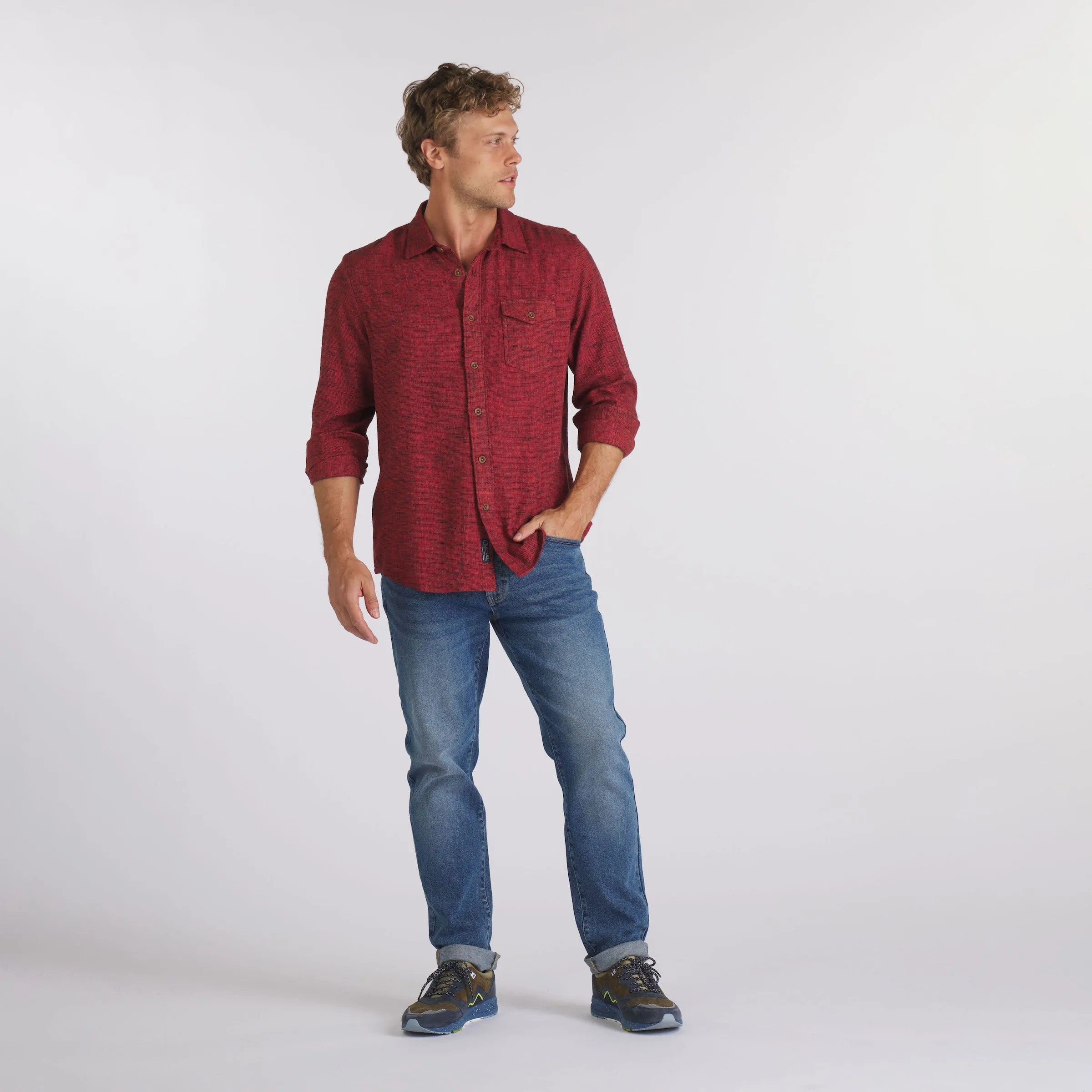 Linear Slub Twill Shirt - Ketchup