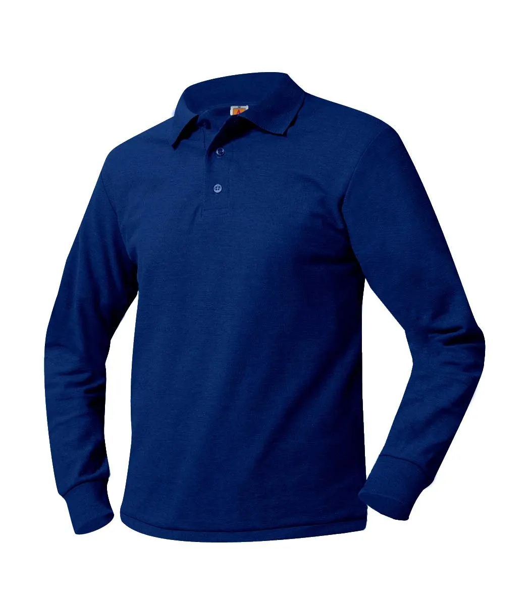 Long Sleeve Polo Shirt - Inwood Middle - Royal Blue