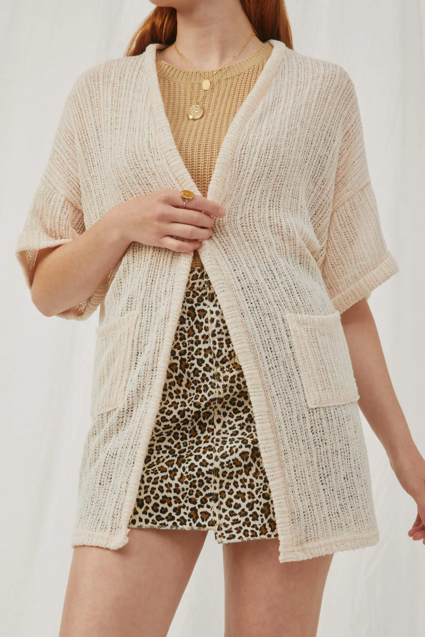 Loose Knit Ribbed Open Cardigan