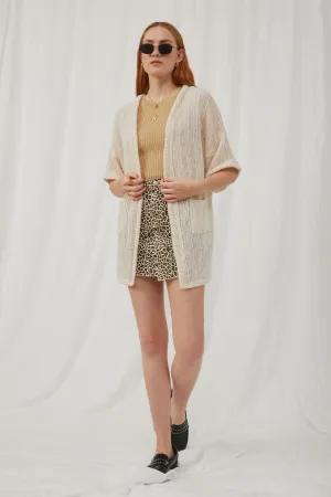 Loose Knit Ribbed Open Cardigan