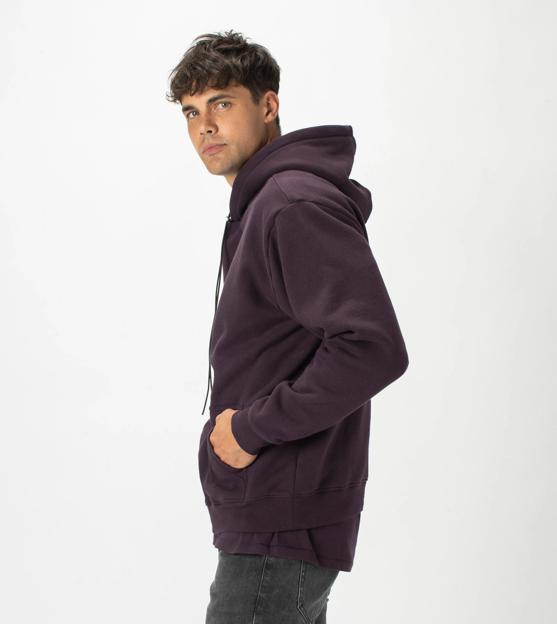 Lowgo Hood Sweat Dk Grape