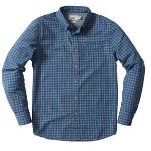 Malcolm Indigo Check Long Sleeve Shirt - Mood Indigo China Blue (Final Sale)