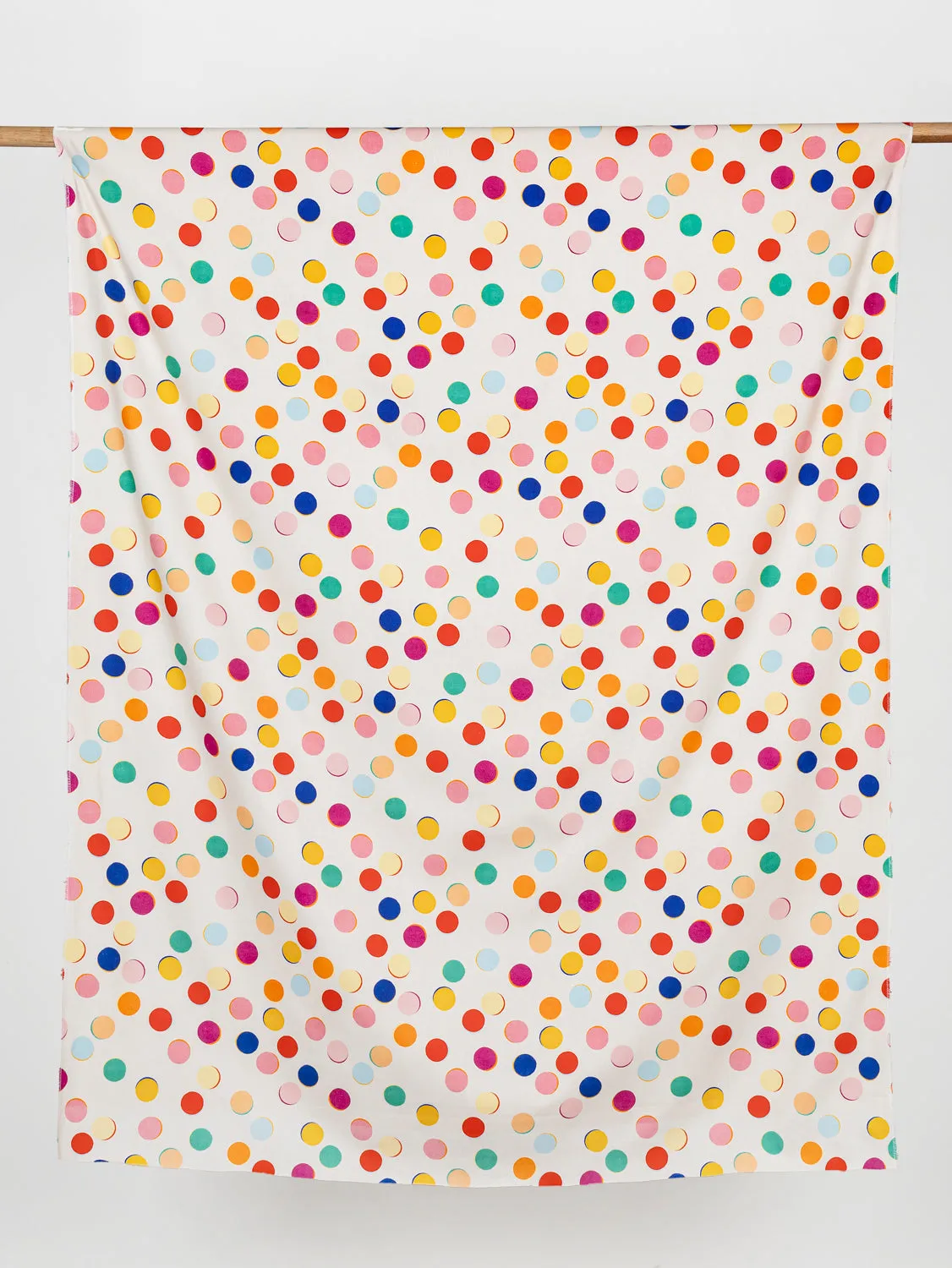 Marbles Print Organic Cotton Canvas - Cream   Multicolour - Swatch