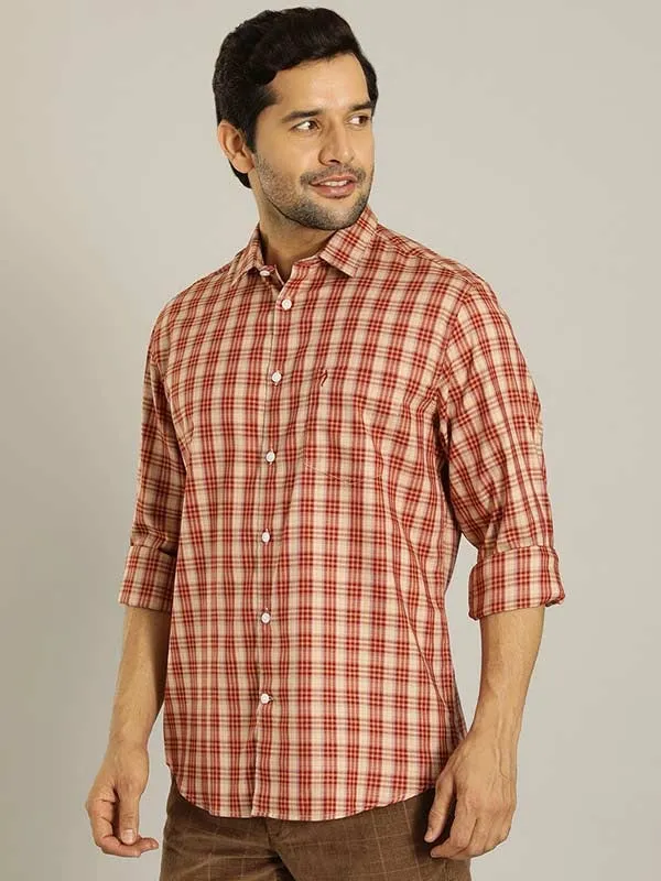 Men Checked Full Sleeve Cotton Blend Shirt