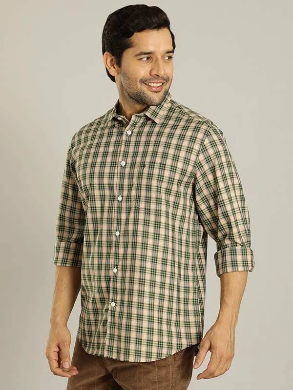 Men Checked Full Sleeve Cotton Blend Shirt