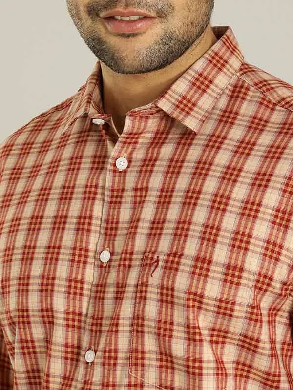 Men Checked Full Sleeve Cotton Blend Shirt