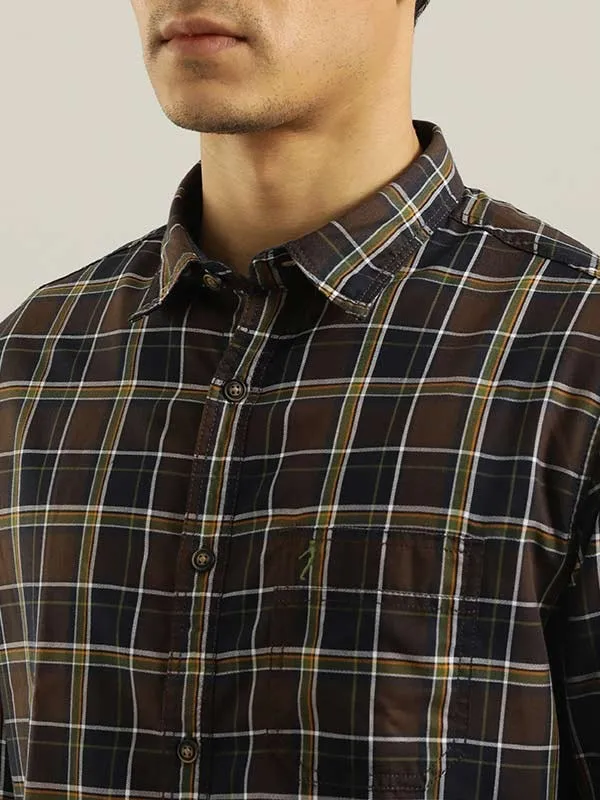 Men Checked Full Sleeve Cotton Blend Shirt