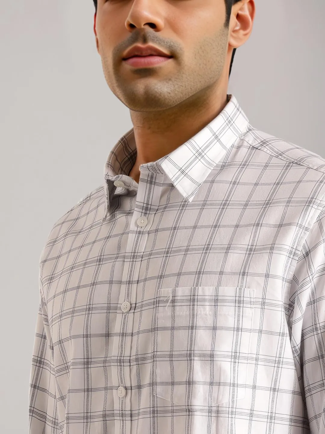 Men Checked Full Sleeve Cotton Shirt