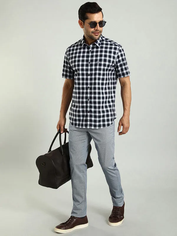 Men Checked Half Sleeve Cotton Shirt