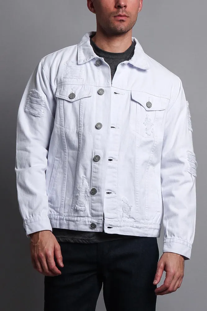 Men's Basic Ripped Jean Jacket