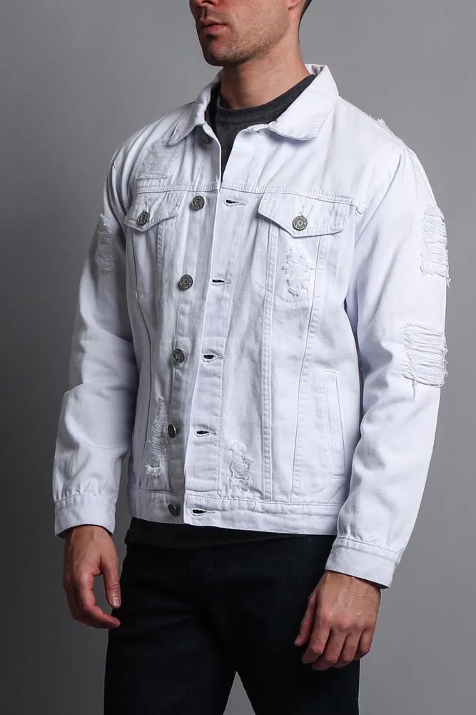 Men's Basic Ripped Jean Jacket