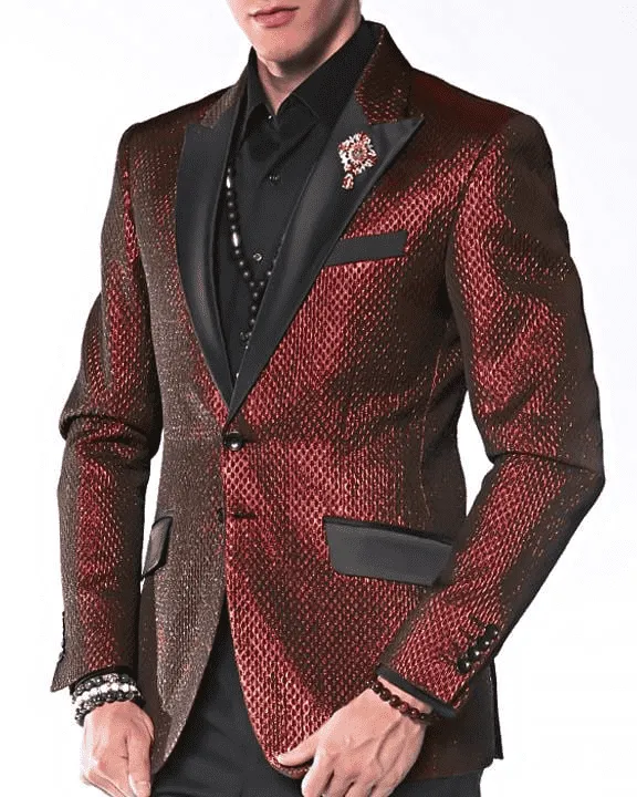 Men's Fashion Blazer, Tyler Red  -  Prom - Wedding - Tuxedo