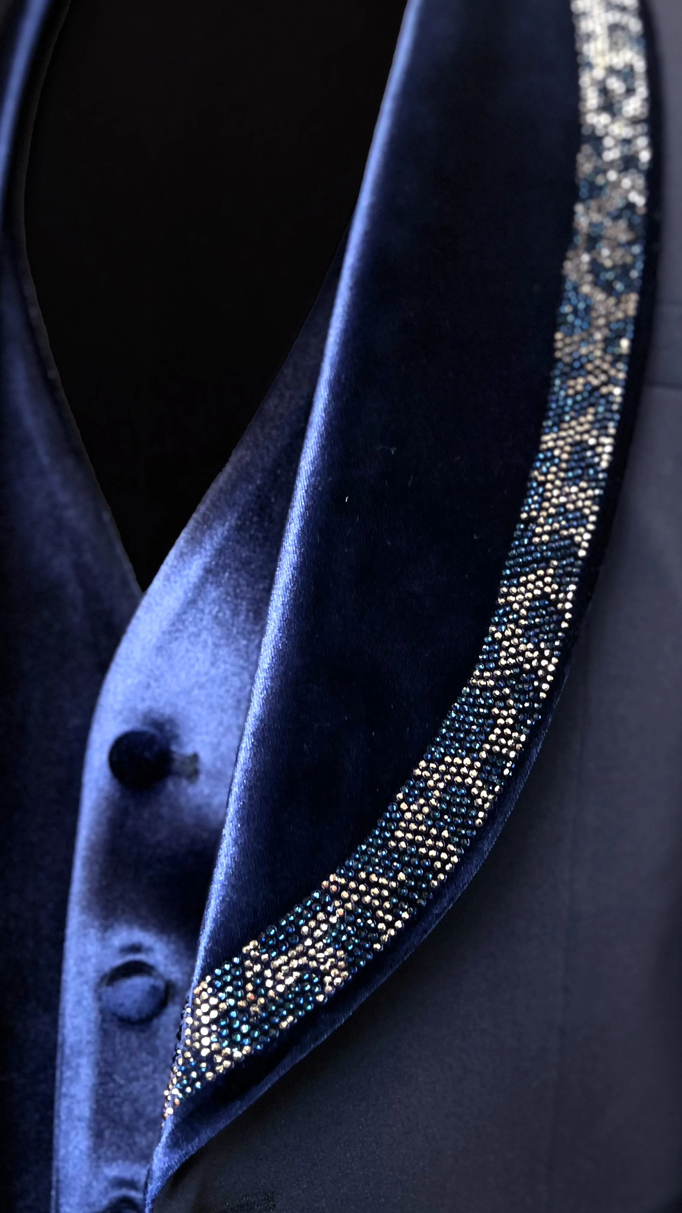 Men's Luxurious Velvet Tuxedo with Crystal Embellishments by Vercini