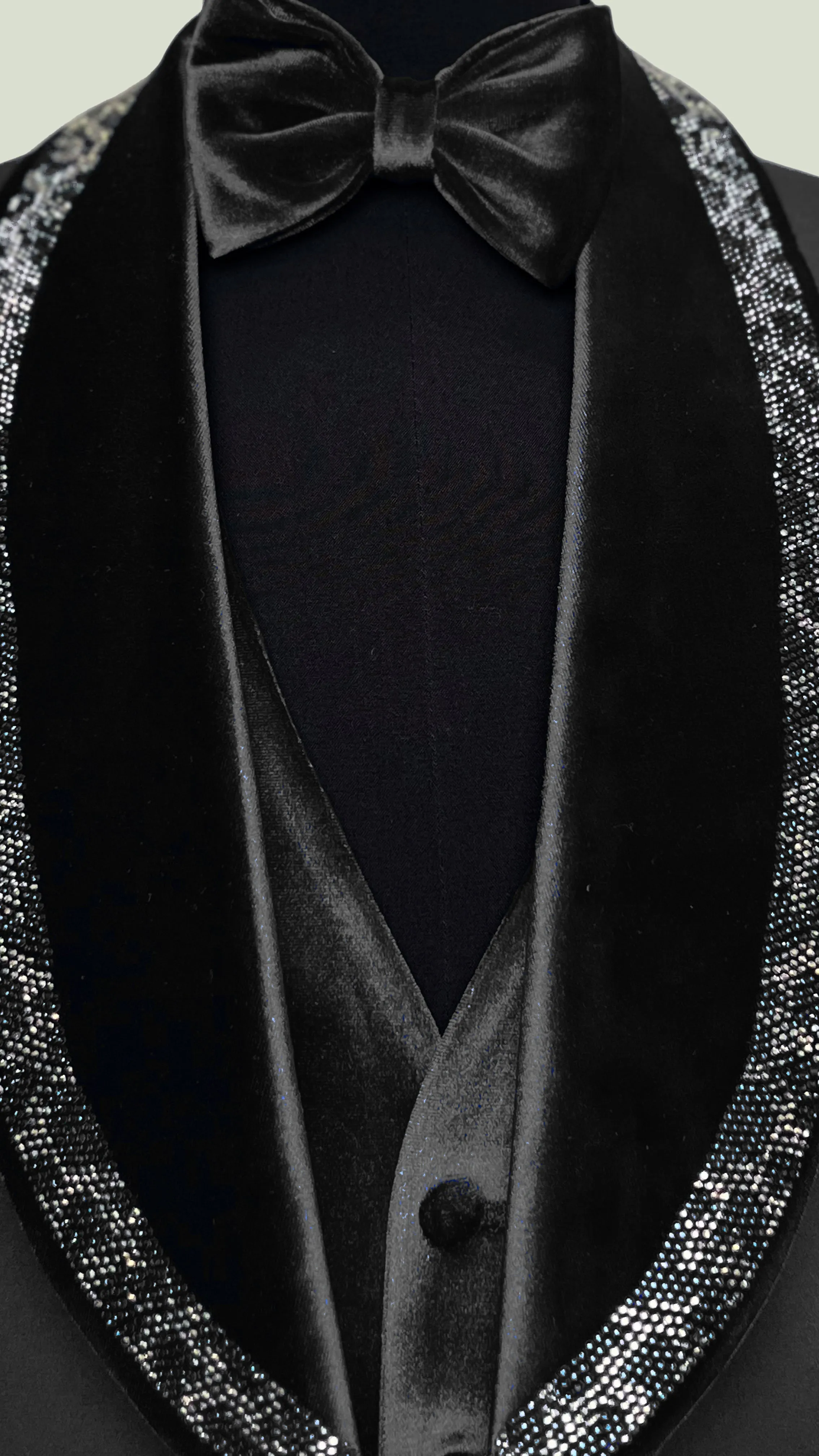 Men's Luxurious Velvet Tuxedo with Crystal Embellishments by Vercini