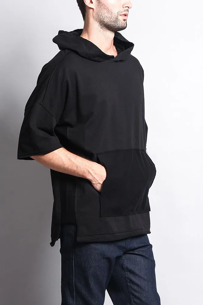 Men's Over Sized Hooded T-Shirt With Extended Hem