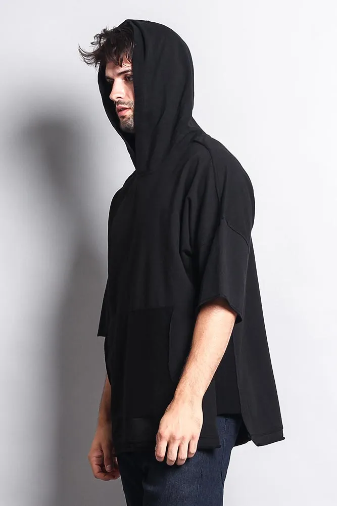 Men's Over Sized Hooded T-Shirt With Extended Hem