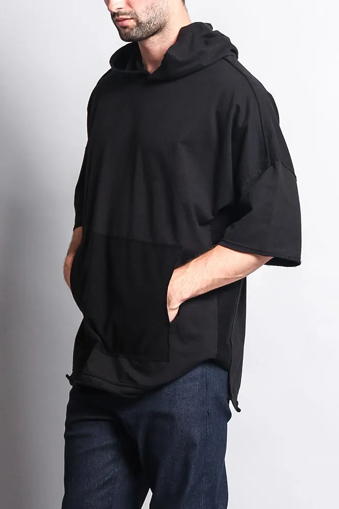 Men's Over Sized Hooded T-Shirt With Extended Hem