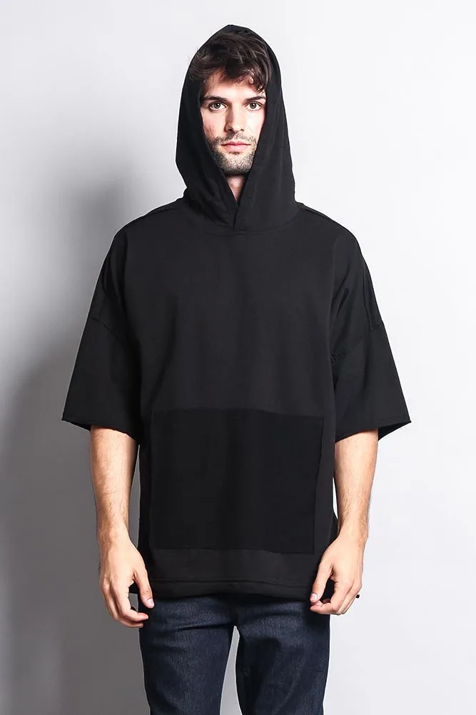 Men's Over Sized Hooded T-Shirt With Extended Hem