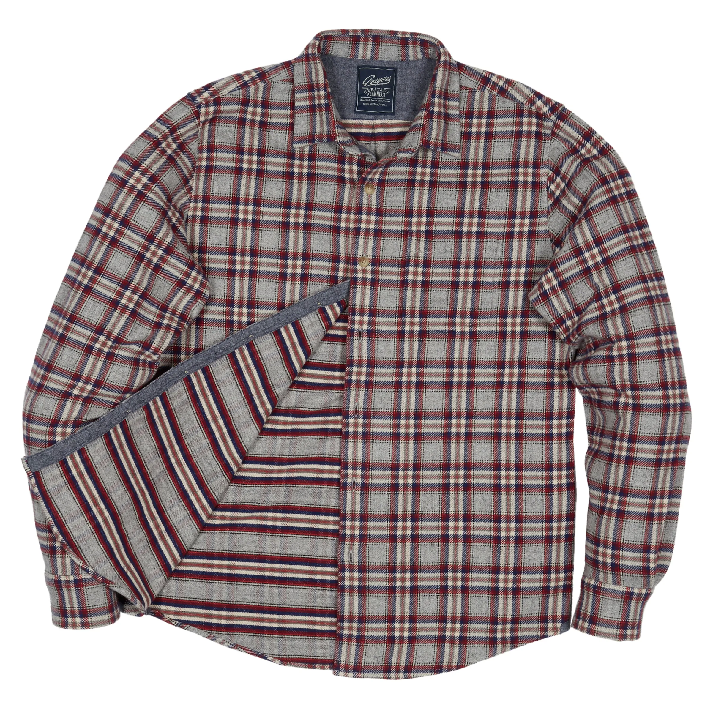 Milbank Heritage Flannel (Special Edition) - Gray Red Plaid (Final Sale)