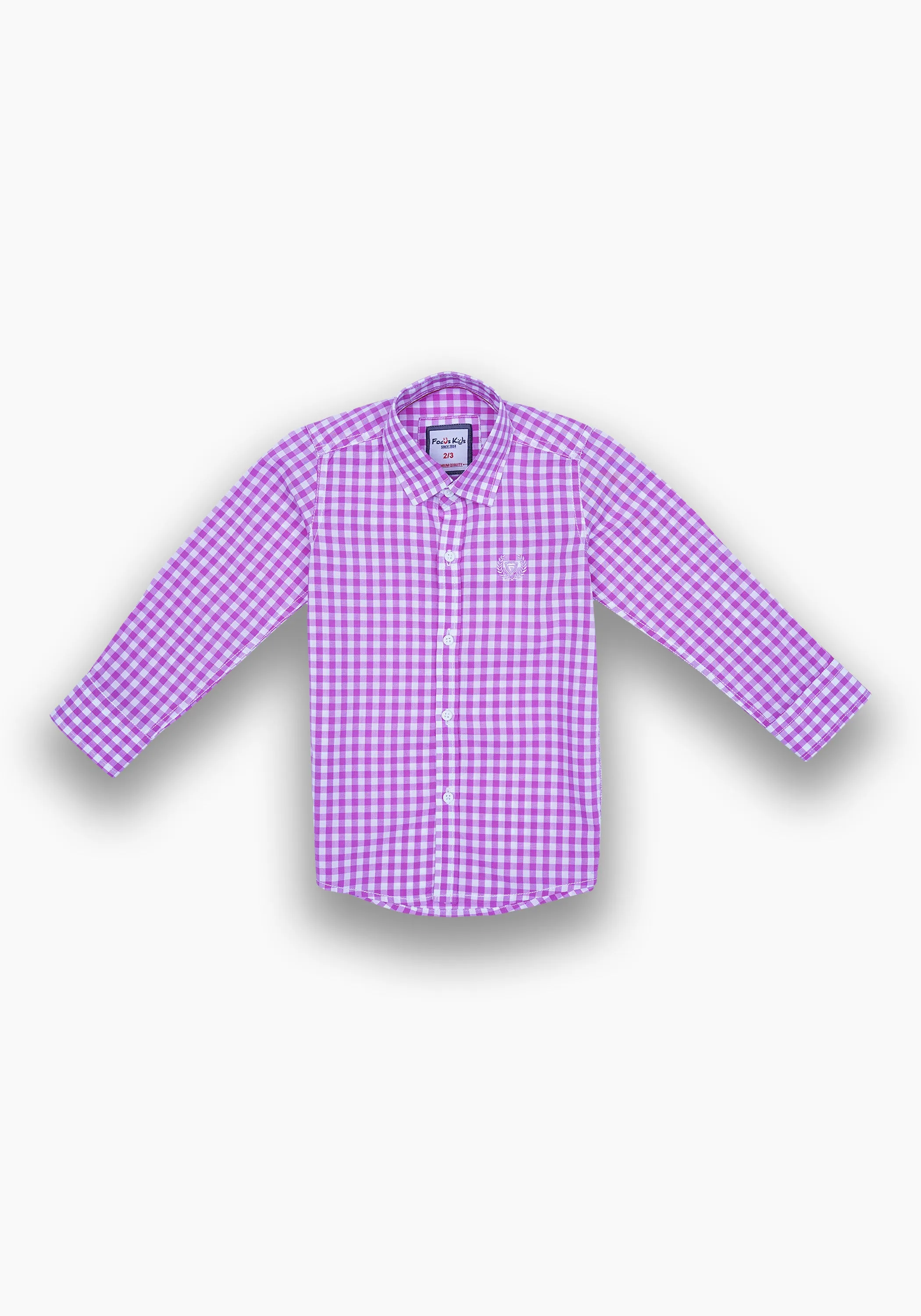 Mini Boy Lilac Checkered Shirt