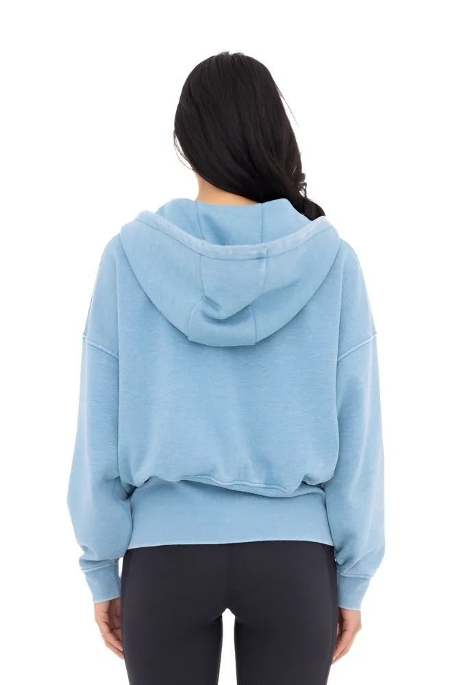 Mono B Fleece Hoodie Jacket KJ11571 Blue Jay