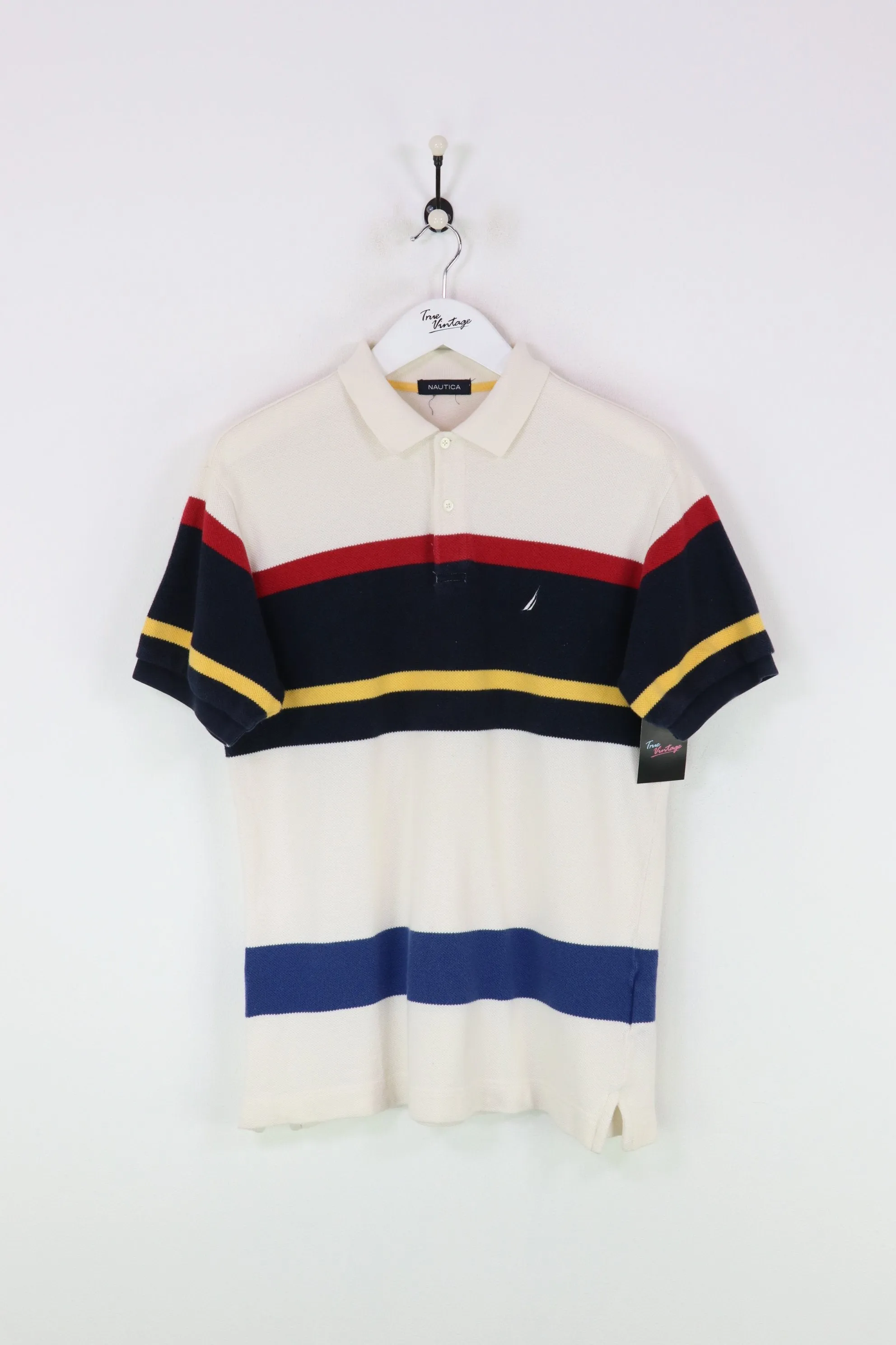 Nautica Polo Shirt White/Navy Large