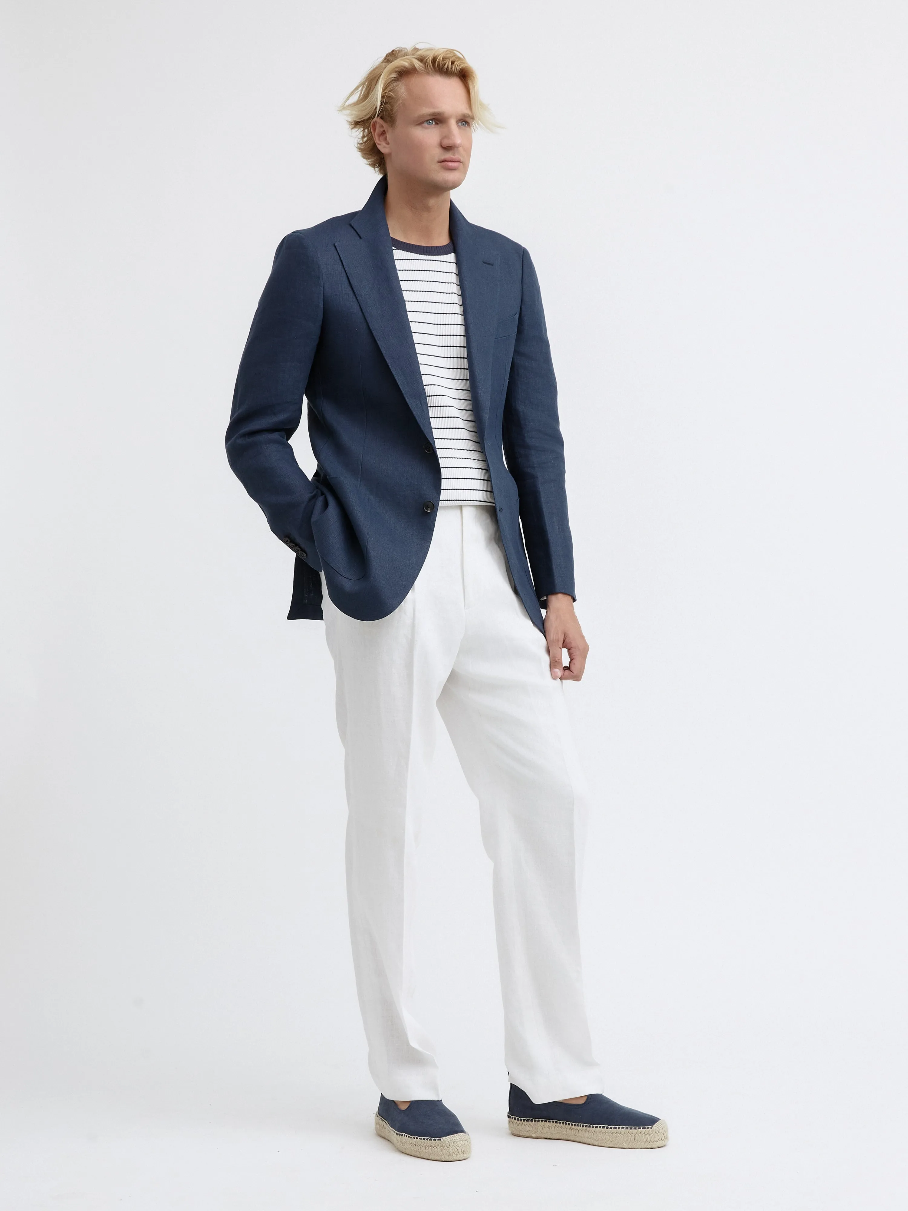 Navy Blue Linen Jacket (SB)