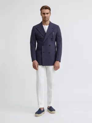 Navy Blue Seersucker Jacket