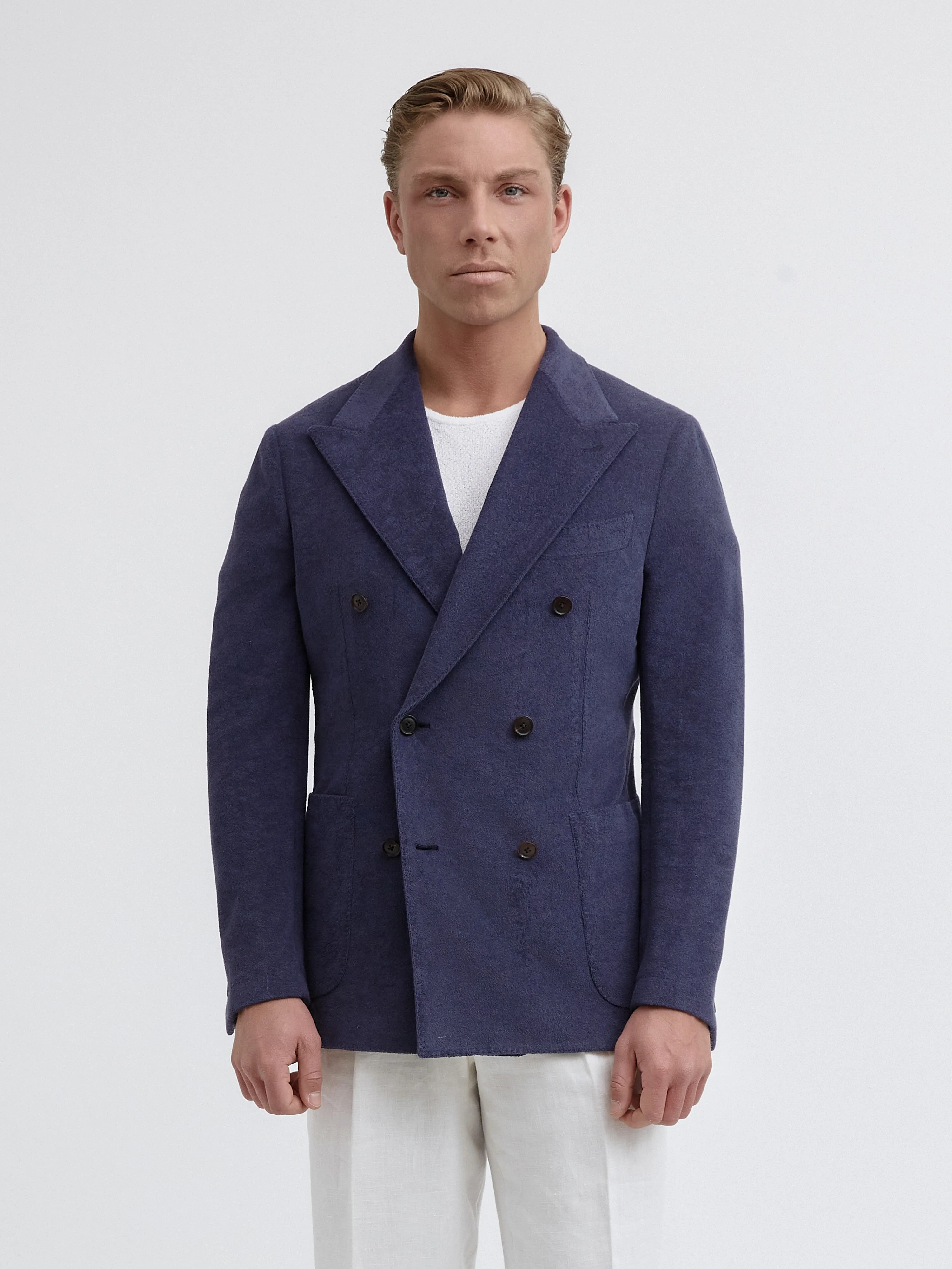 Navy Terry Towelling Jacket