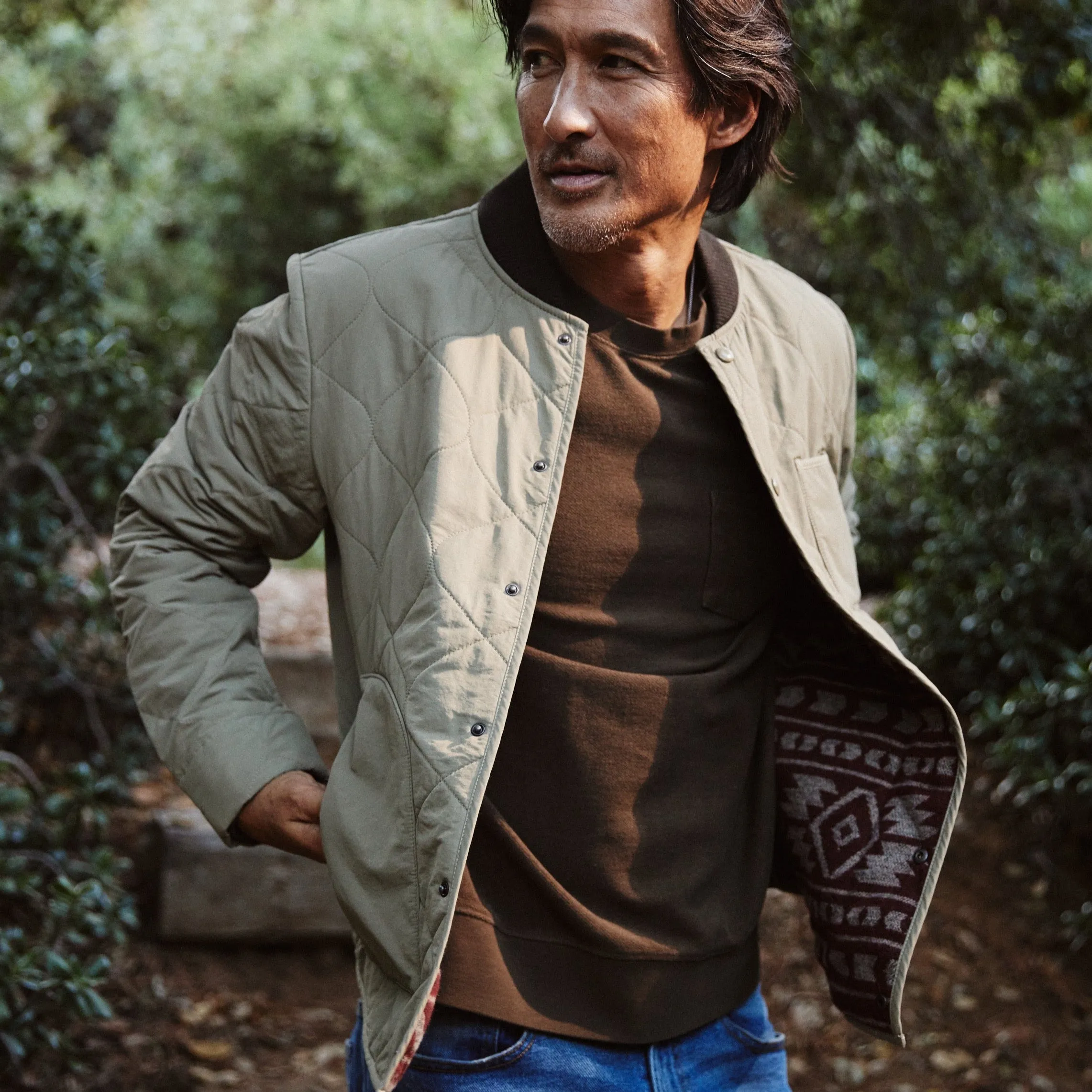 New Daines Quilted Bomber - Dusty Olive