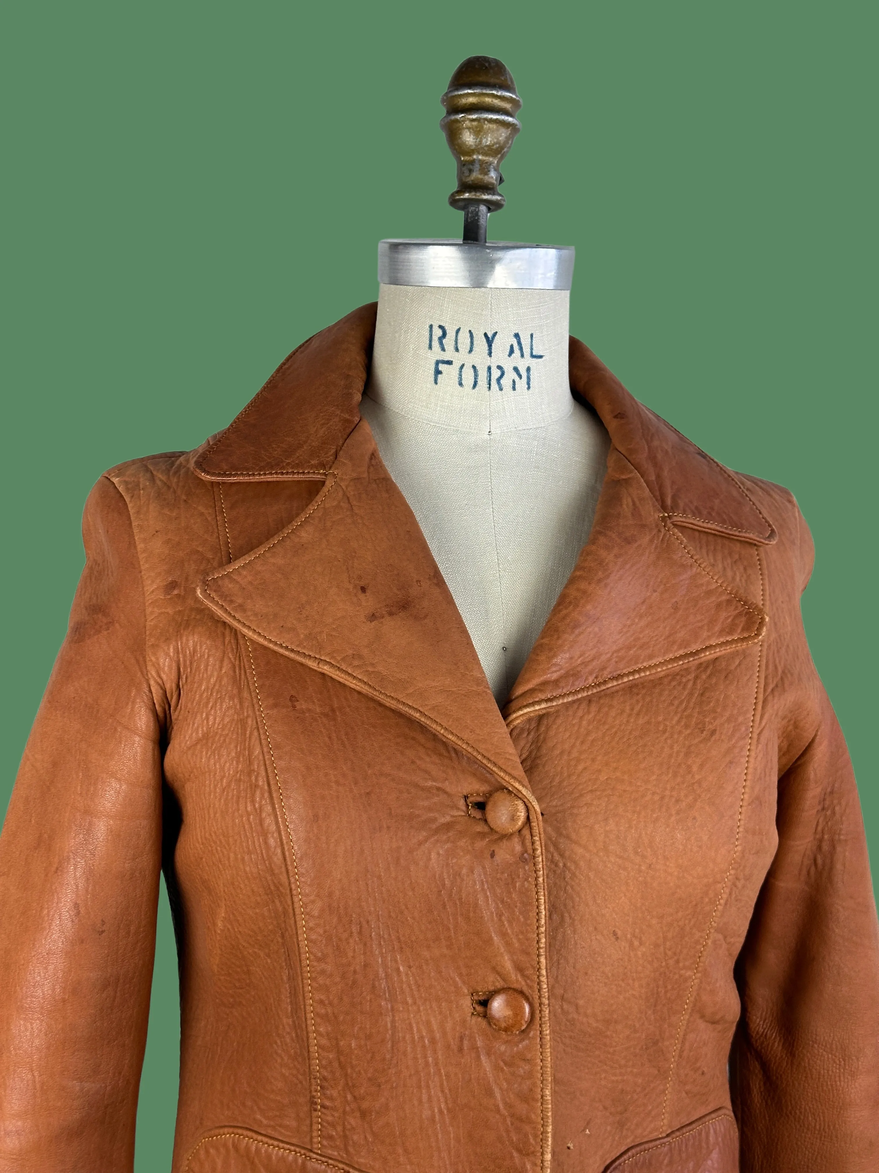 NORTH BEACH LEATHER  70s Hazelnut Jacket • X Small - Small