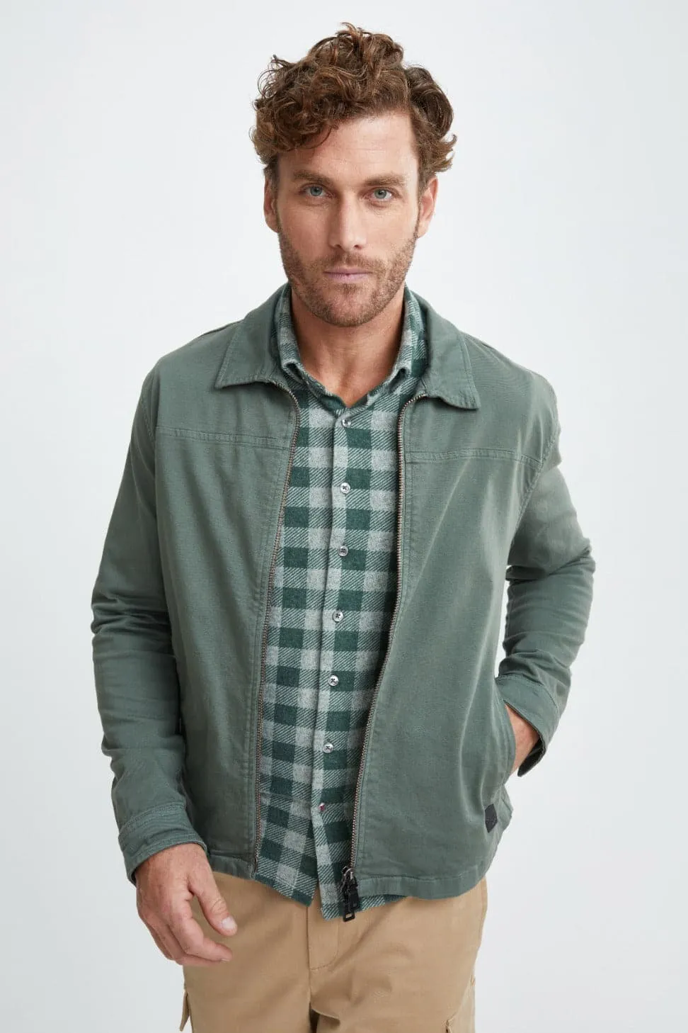 Olive Antique Wash Stretch Jacket