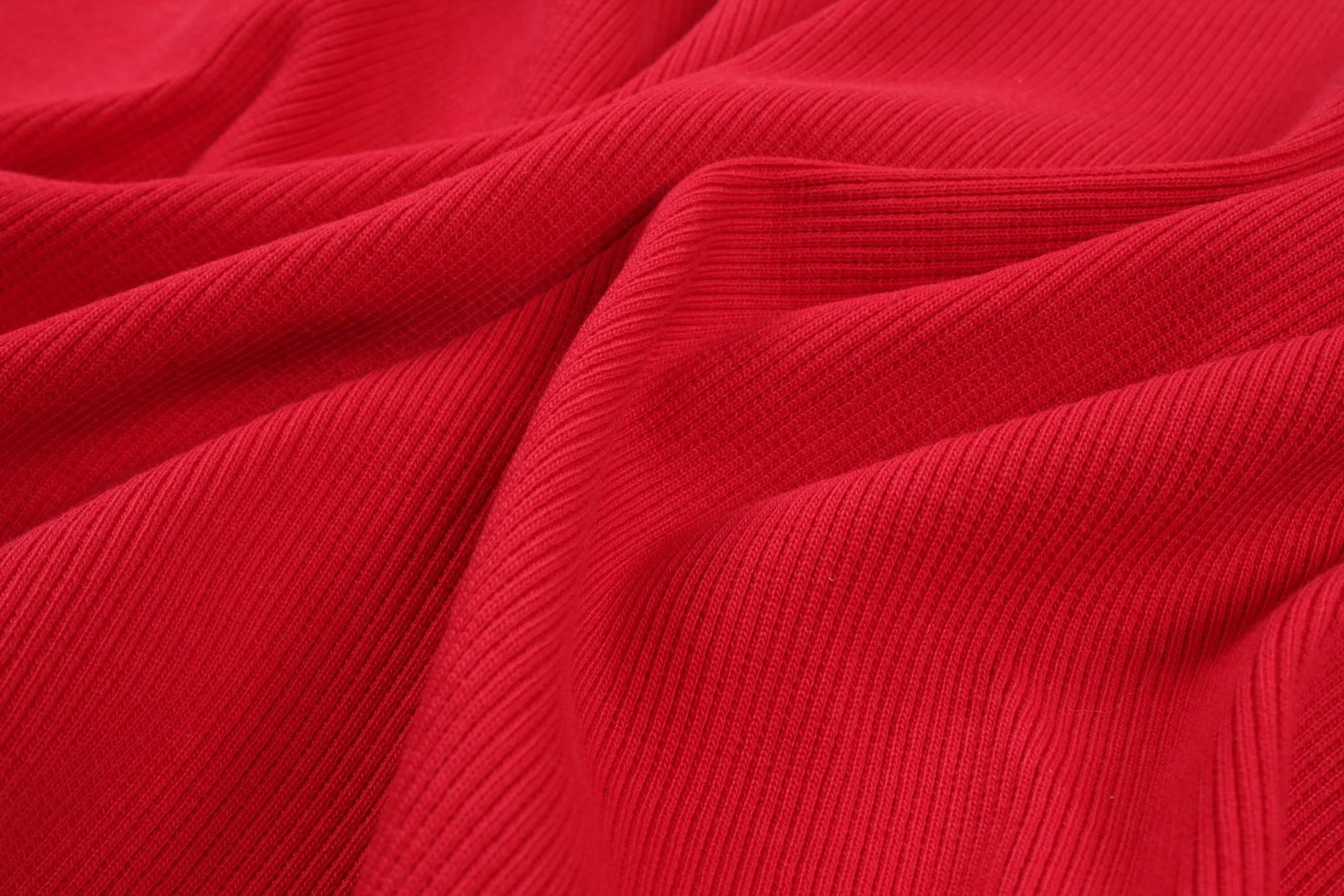 Organic Cotton Stretch Rib 2x2 - Red