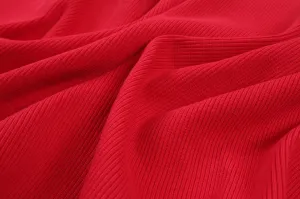 Organic Cotton Stretch Rib 2x2 - Red