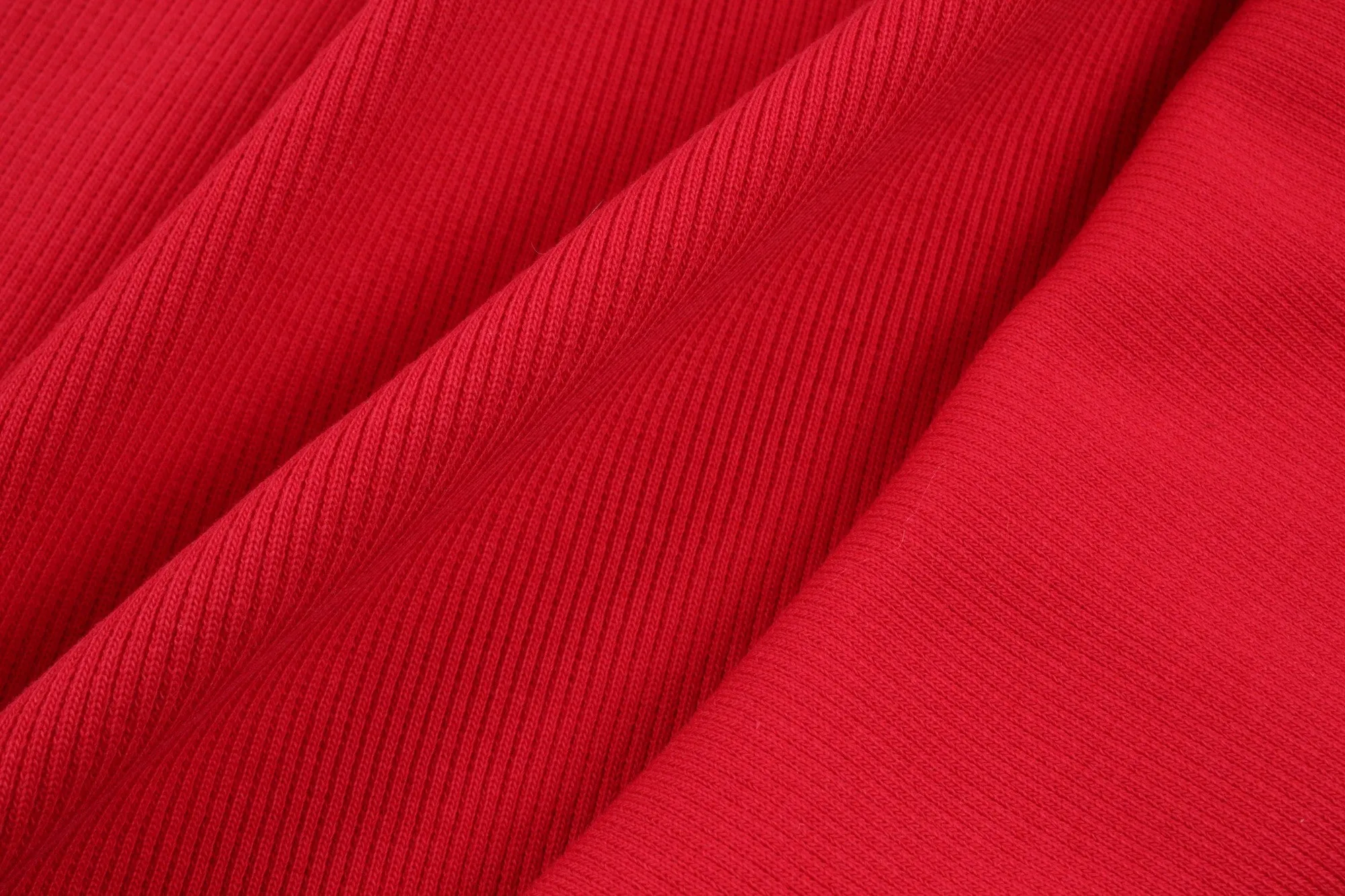 Organic Cotton Stretch Rib 2x2 - Red