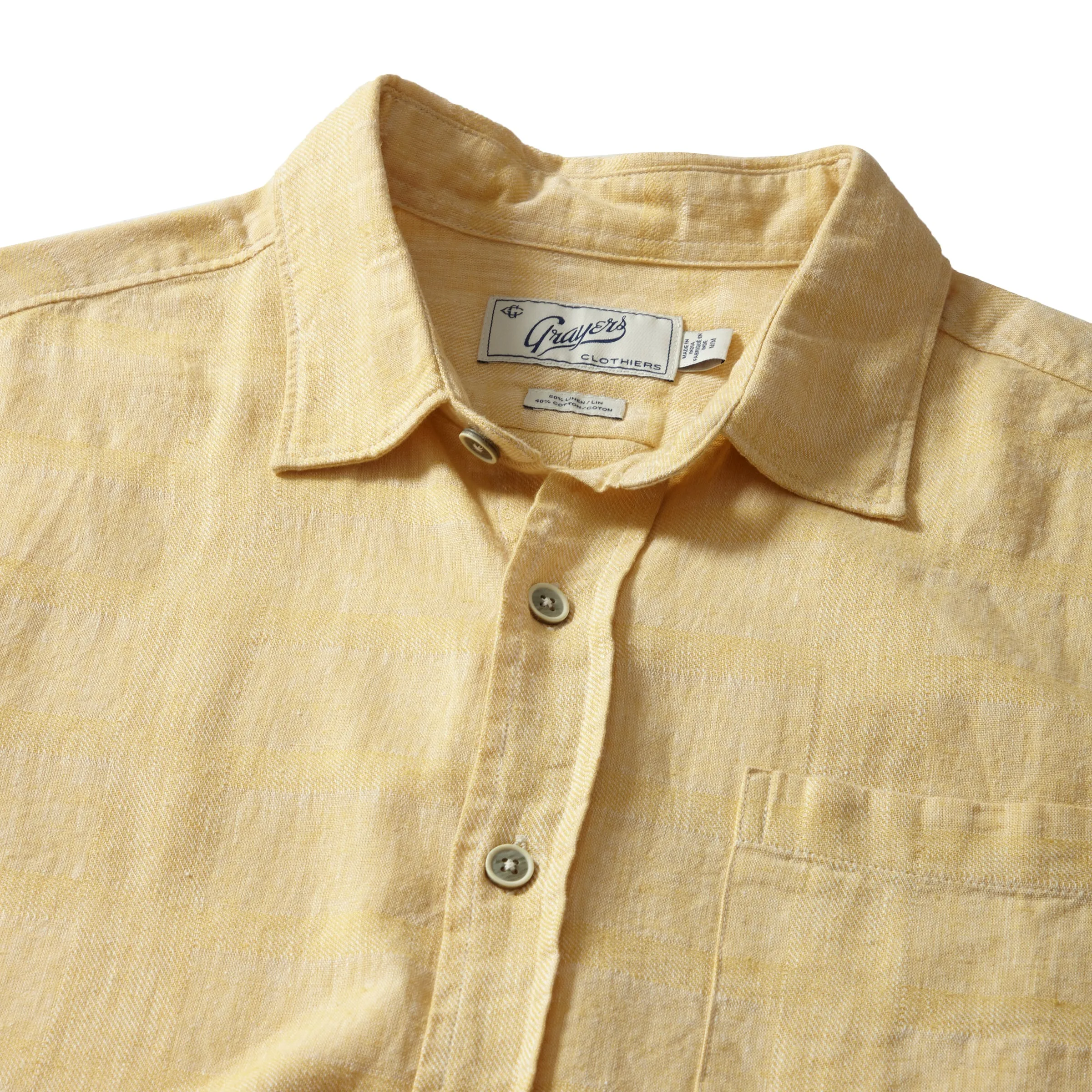 Outback Linen Cotton Dobby Shirt - New Wheat