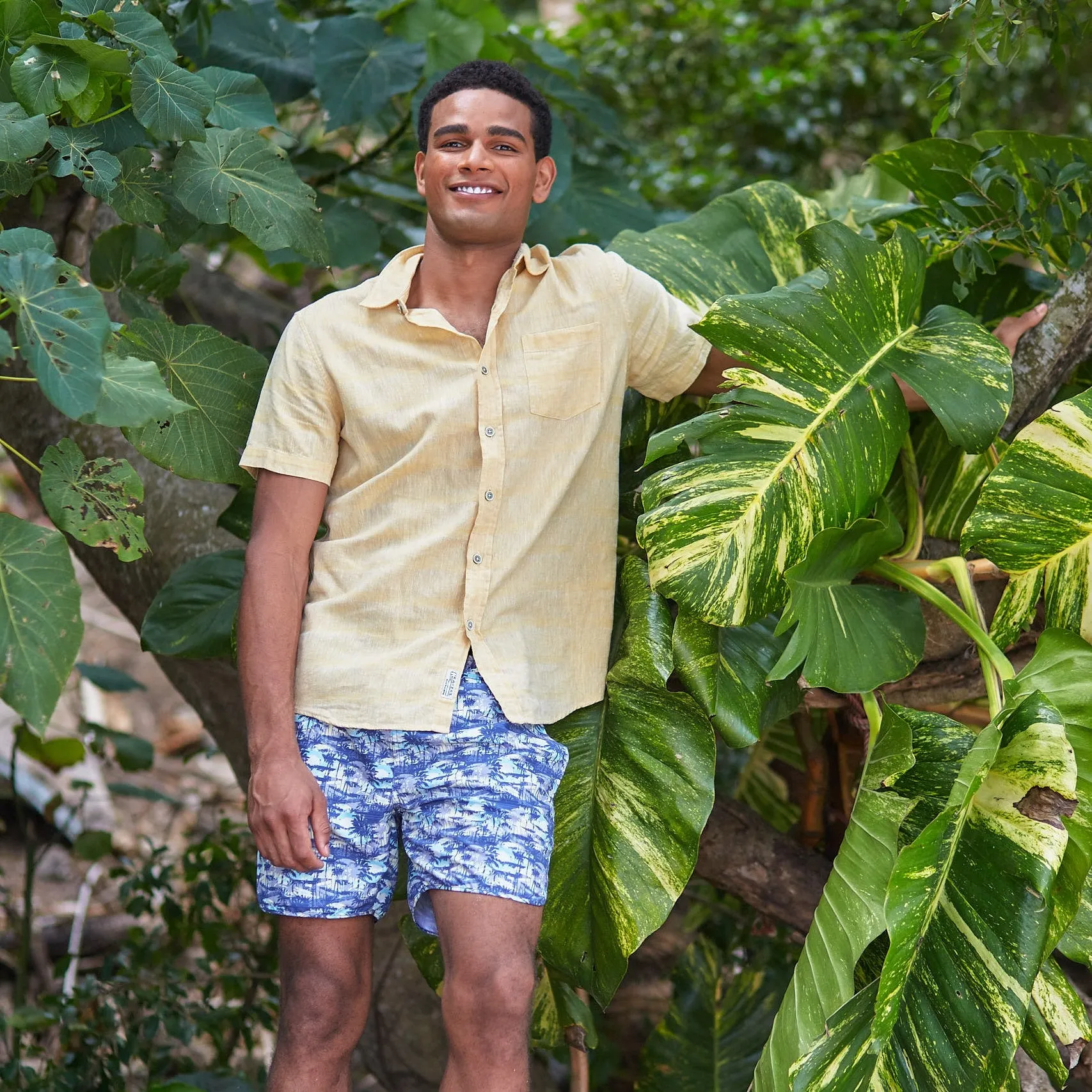 Outback Linen Cotton Dobby Shirt - New Wheat