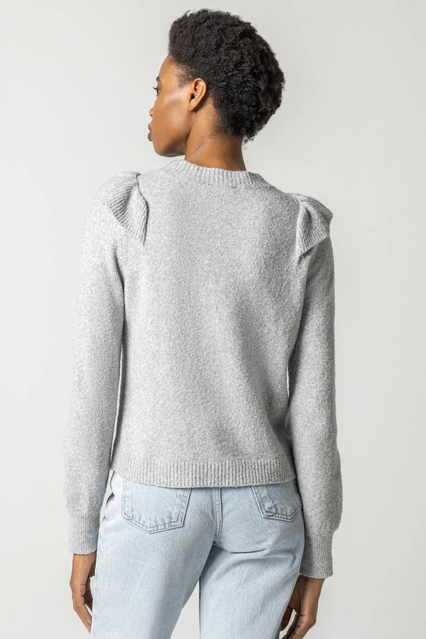 PA2258a Lilla P Easy Ruffle Crewneck Sweater