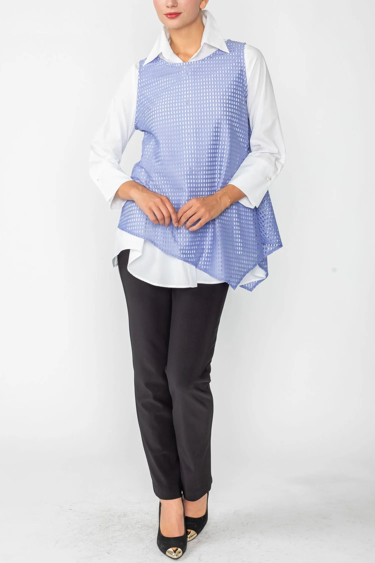 Periwinkle Sleeveless Asymmetrical Top