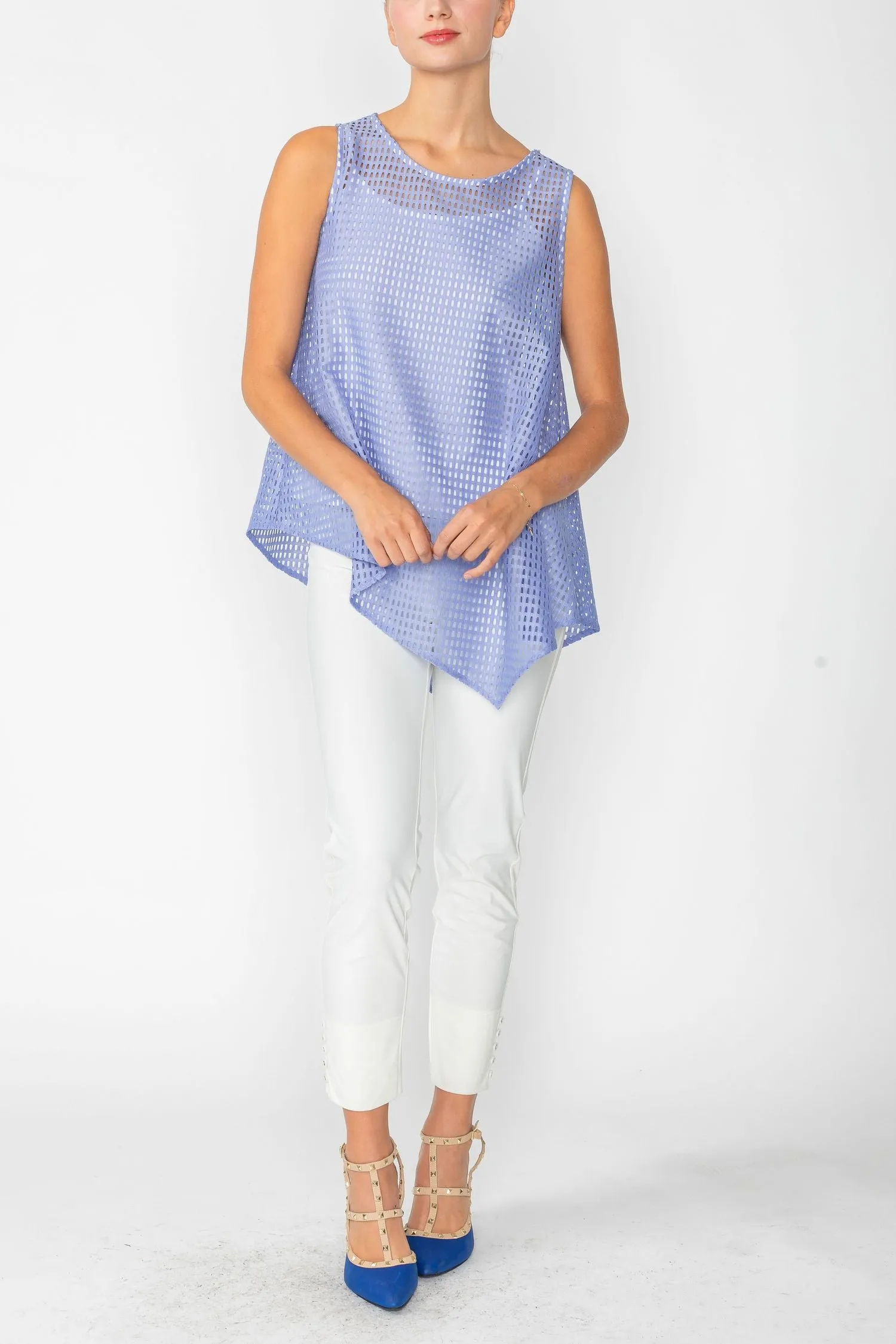 Periwinkle Sleeveless Asymmetrical Top