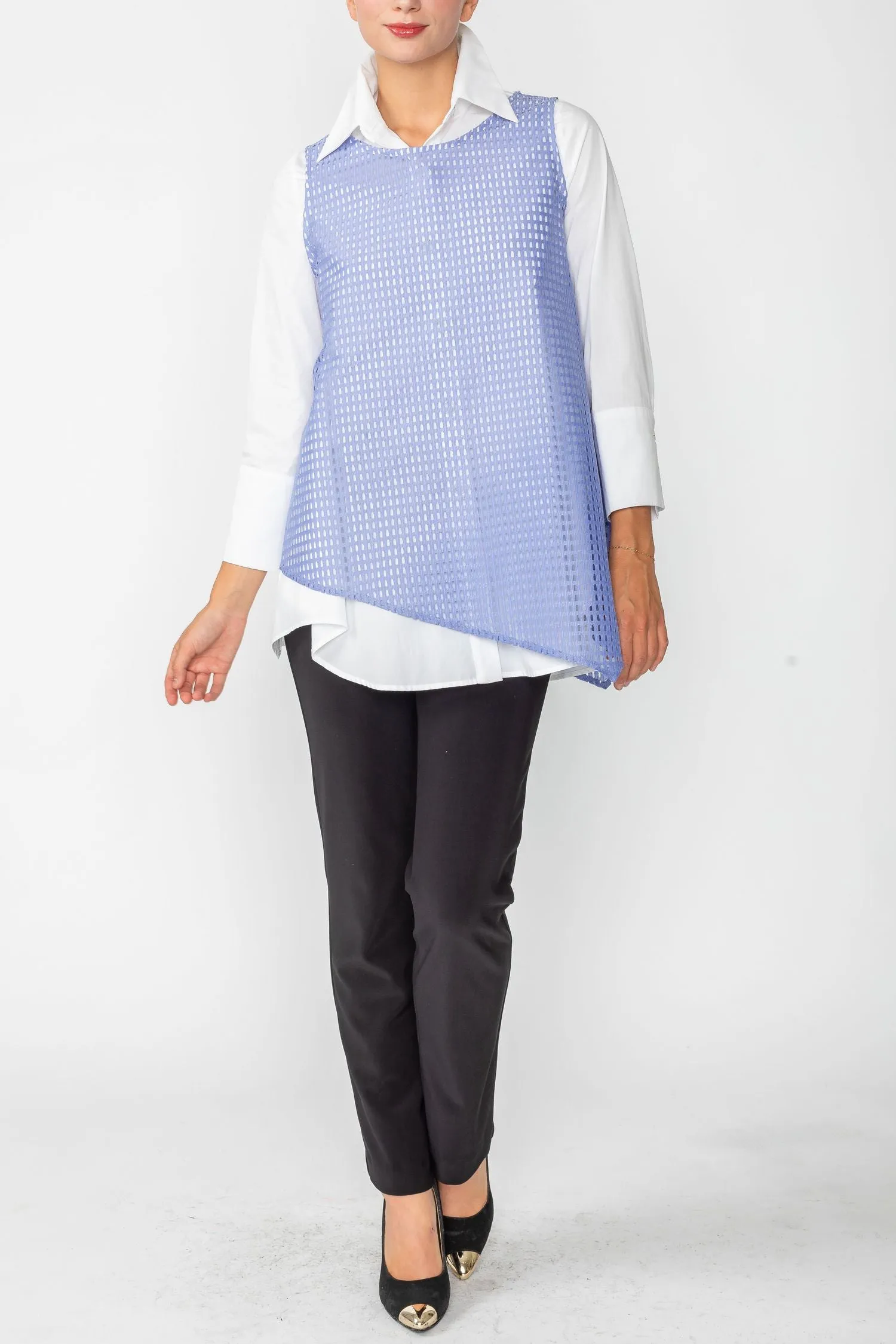 Periwinkle Sleeveless Asymmetrical Top