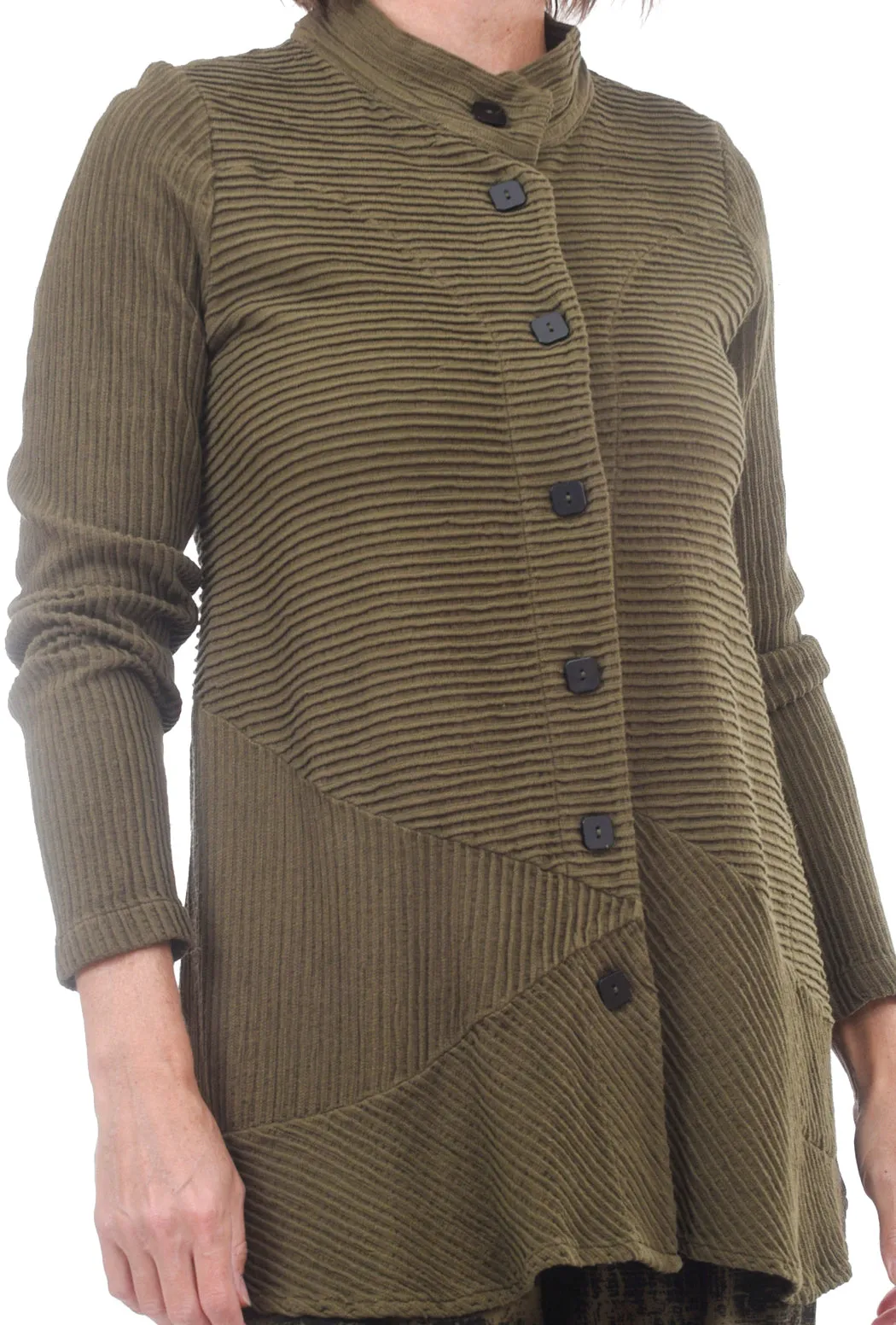 Pintuck Jacket, Olive