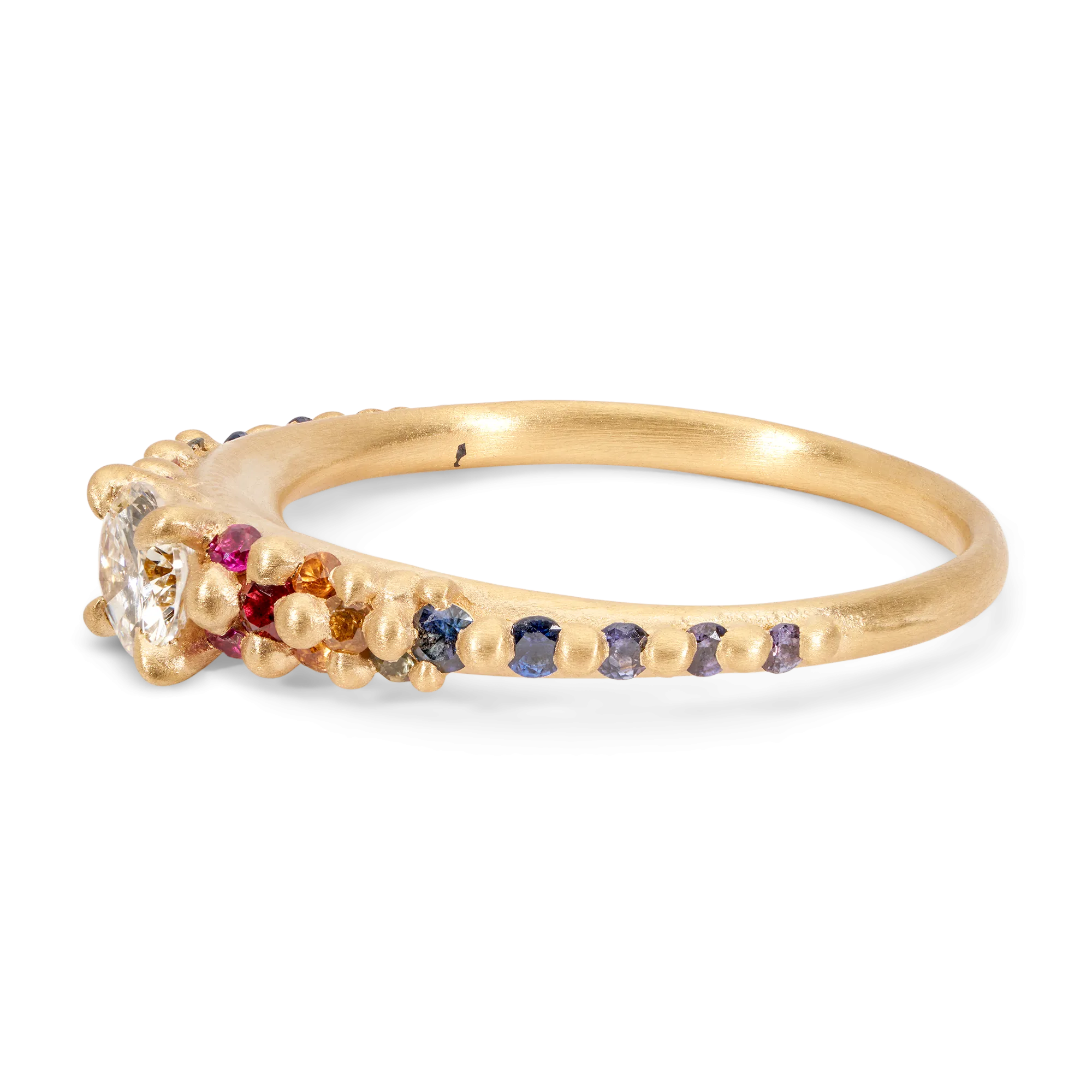 Rainbow Star Bright Central Petal Ring - Made to Order