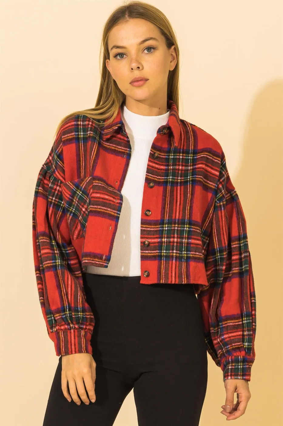 Red Plaid Crop Top