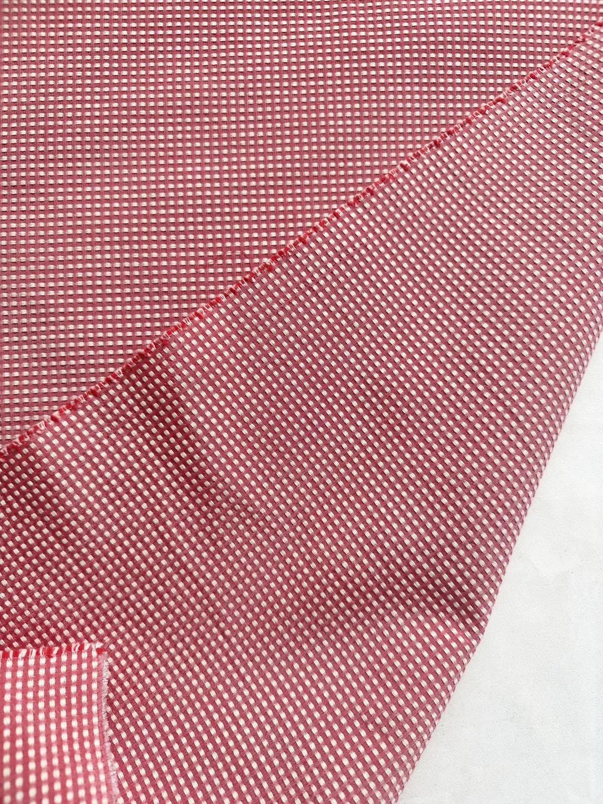 Red Seed Stitch Cotton Shirting