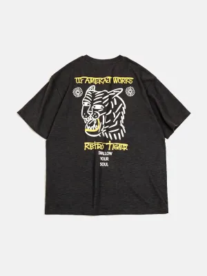 Retro Tiger 3D Embossed Printing T-shirt