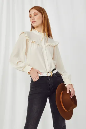 Ruffle Detailed Button Down Blouse