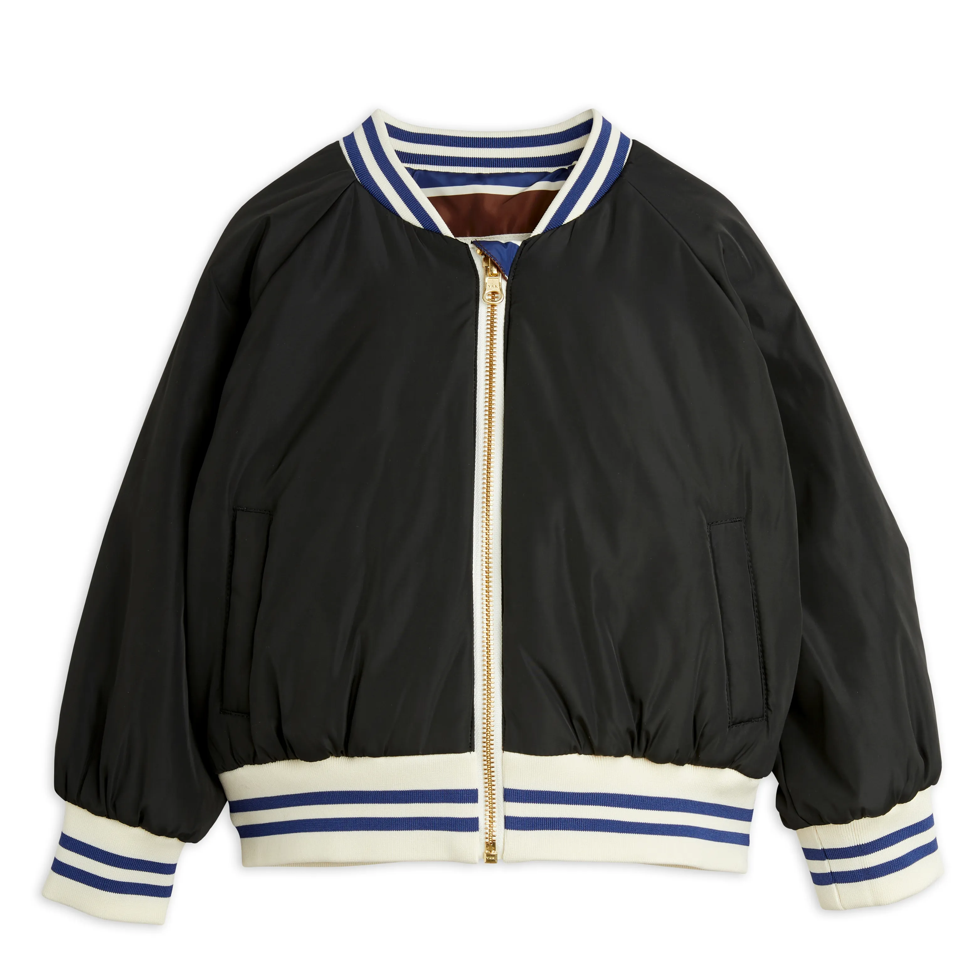 Stripe reversible baseball jacket